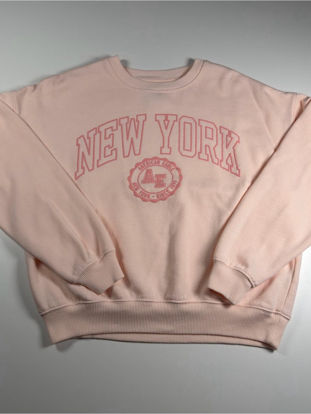 American Eagle Outfitters Pale Pink New York Crewneck Sweatshirt Size S